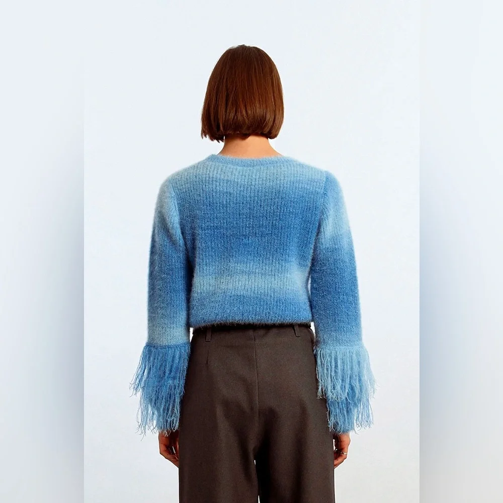 LILI SIDONIO Blue Knitted Sweater Size Large